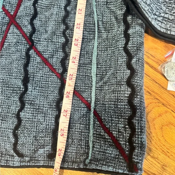 Parsley and Sage brand Slate Blue/Gray and Red Blazer with Quilted Design - Picture 12 of 13